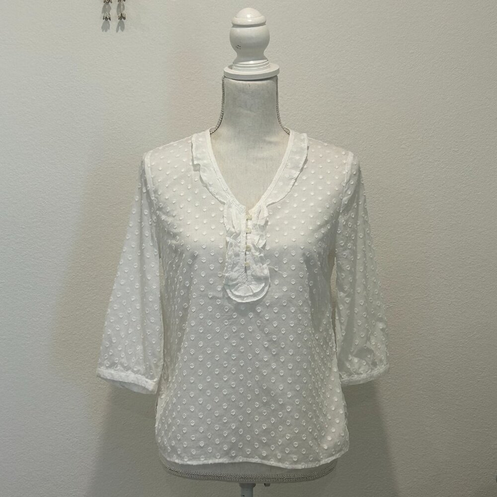 NWOT | TALBOTS White Polka Dot Blouse